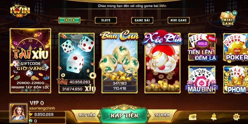 Danh mục sản phẩm Hot tại cổng game Iwin