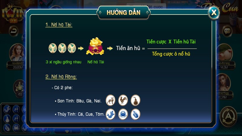 Hướng dẫn tham gia bầu cua Iwin cơ bản