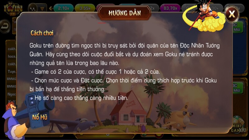Luật chơi của trò songoku đu đỉnh Iwin